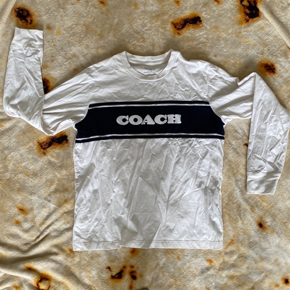 COACH STRIP L/S NEVER WORN FITS LIKE MEDIUM ALL SALES ARE NON PROFIT